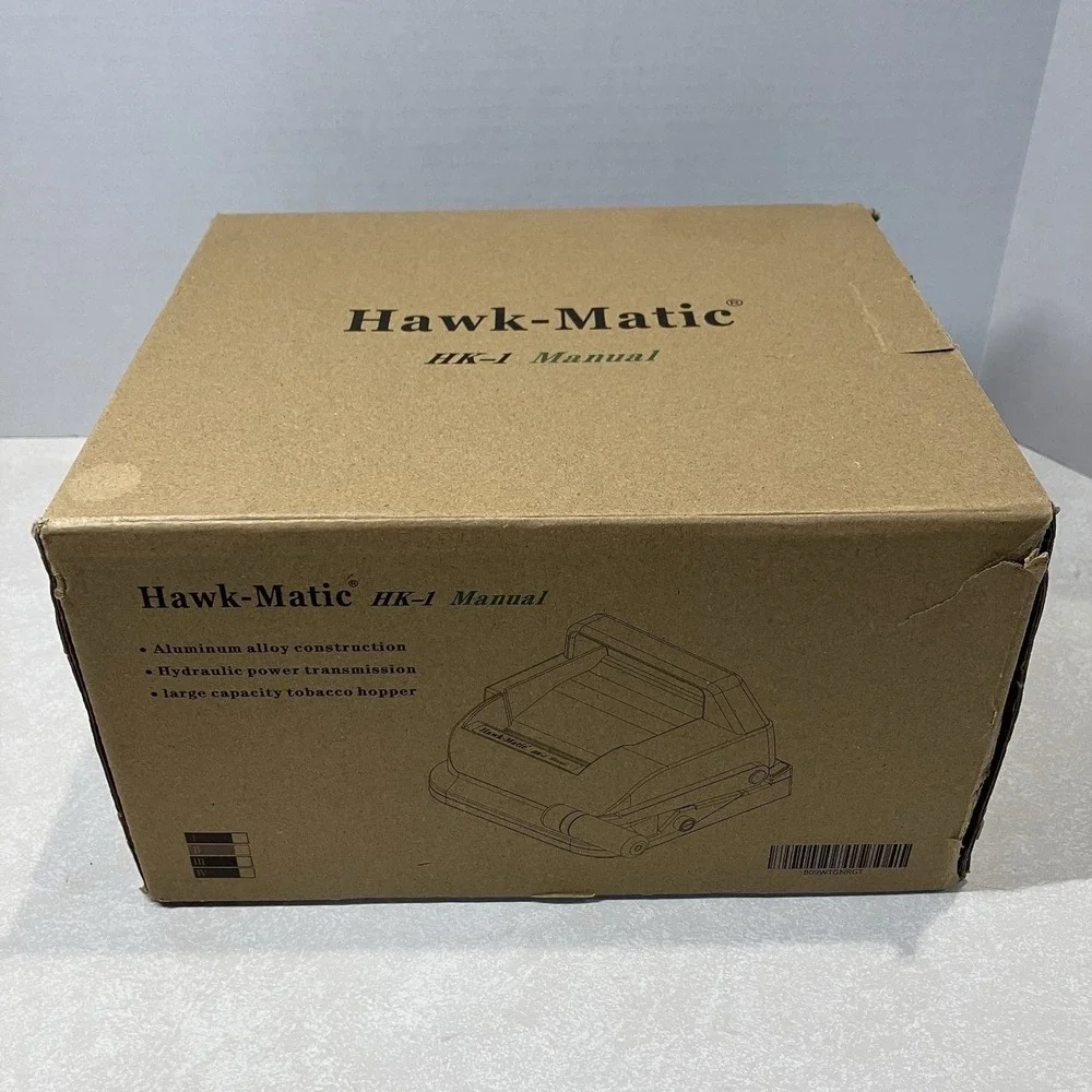NOB Hawk-Matic HK-1 Manual Cigarette Injector Machine Charcoal Gray Chrome